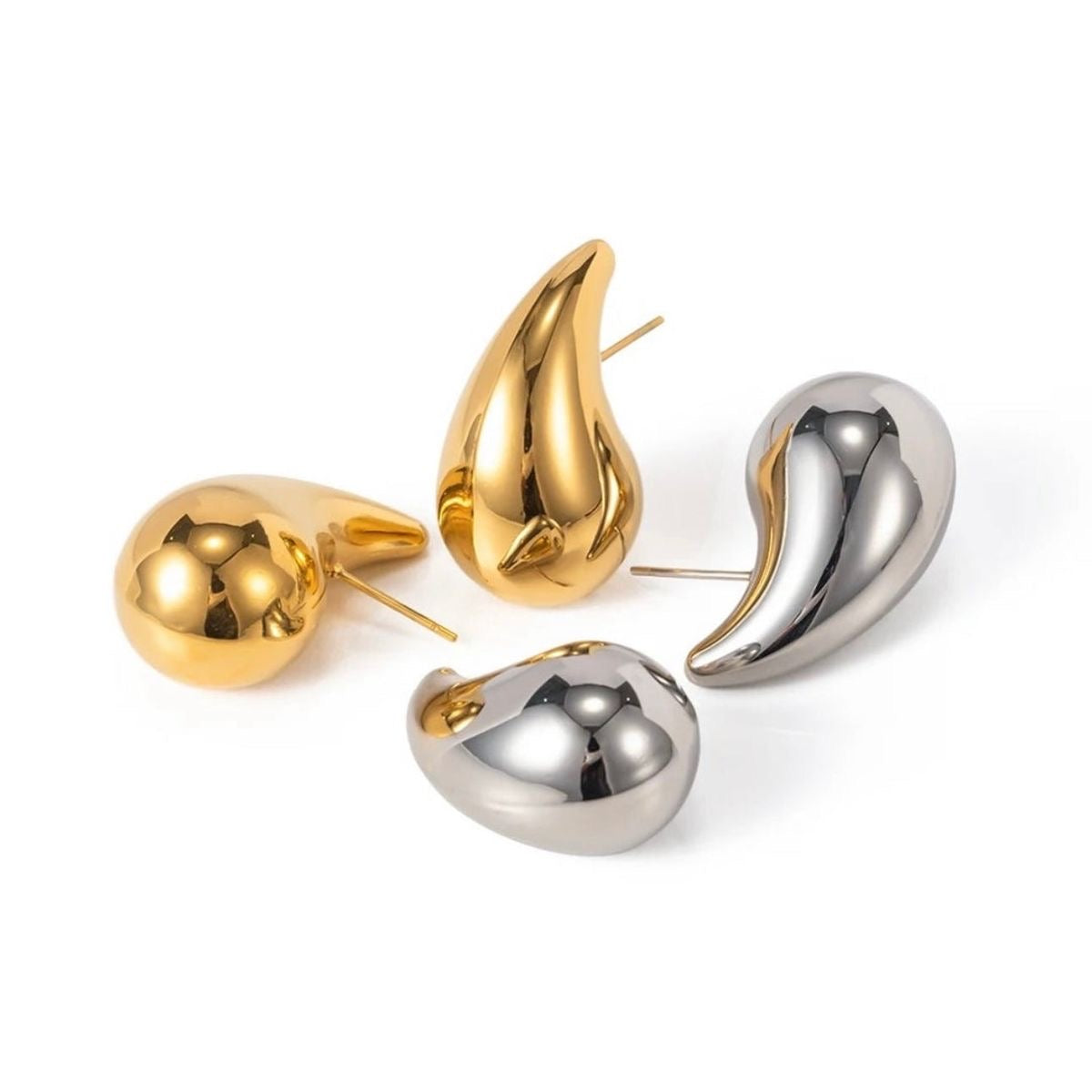 Σκουλαρίκια σταγόνες από ατσάλι επιχρυσωμένα με 24Κ χρυσό 