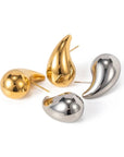 Σκουλαρίκια σταγόνες από ατσάλι επιχρυσωμένα με 24Κ χρυσό 
